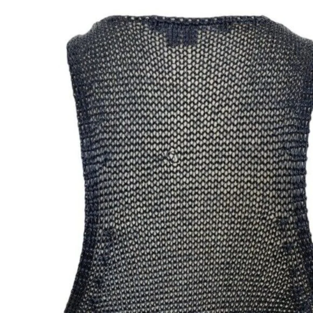 Vince‎ Crochet Tank Top Small Navy Minimalist Classic Summer Resort